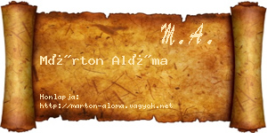 Márton Alóma névjegykártya